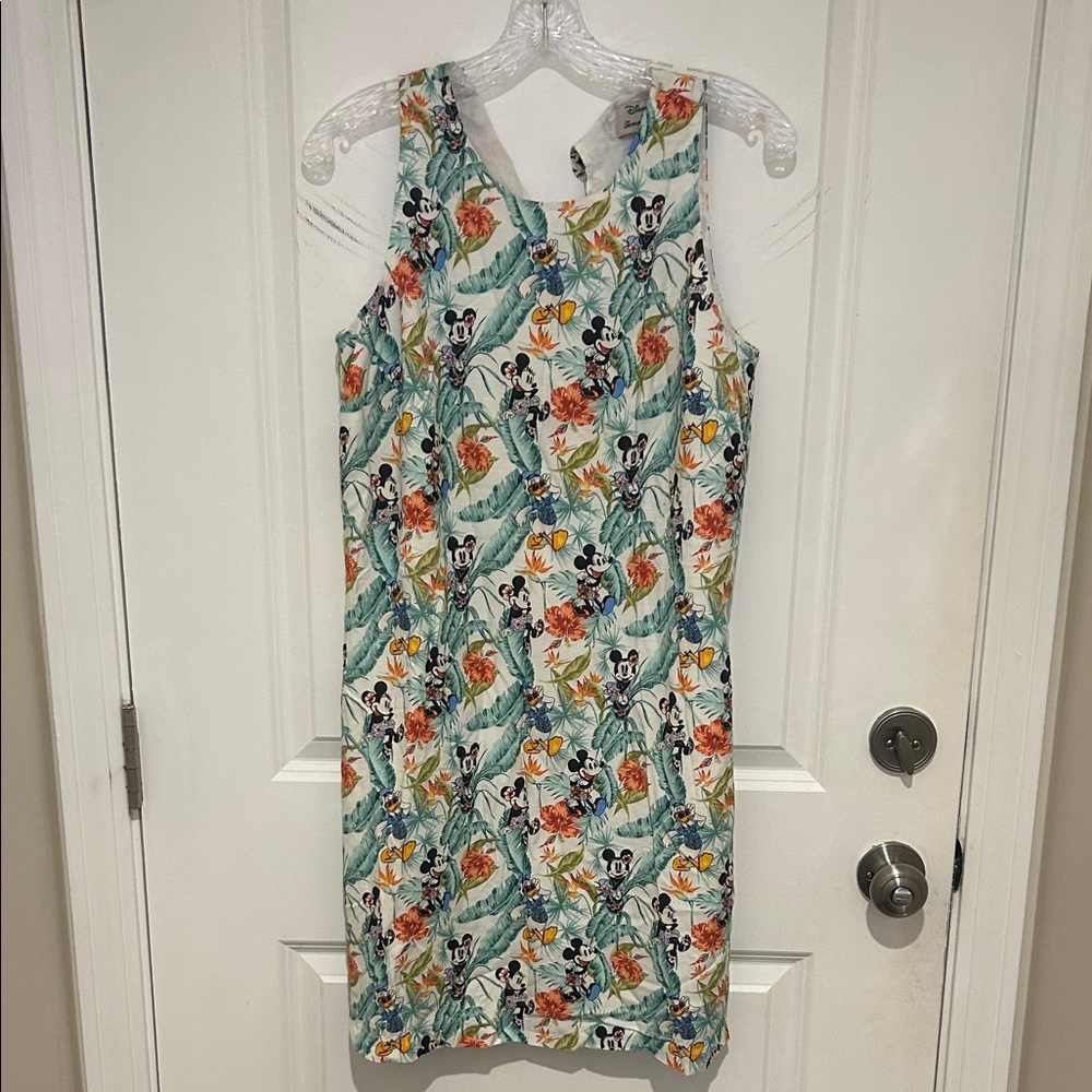 Tommy Bahama White Midi Dress with Green Leaves & Orange Floral Print